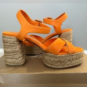 Christian Louboutin Orange Platform Sandals